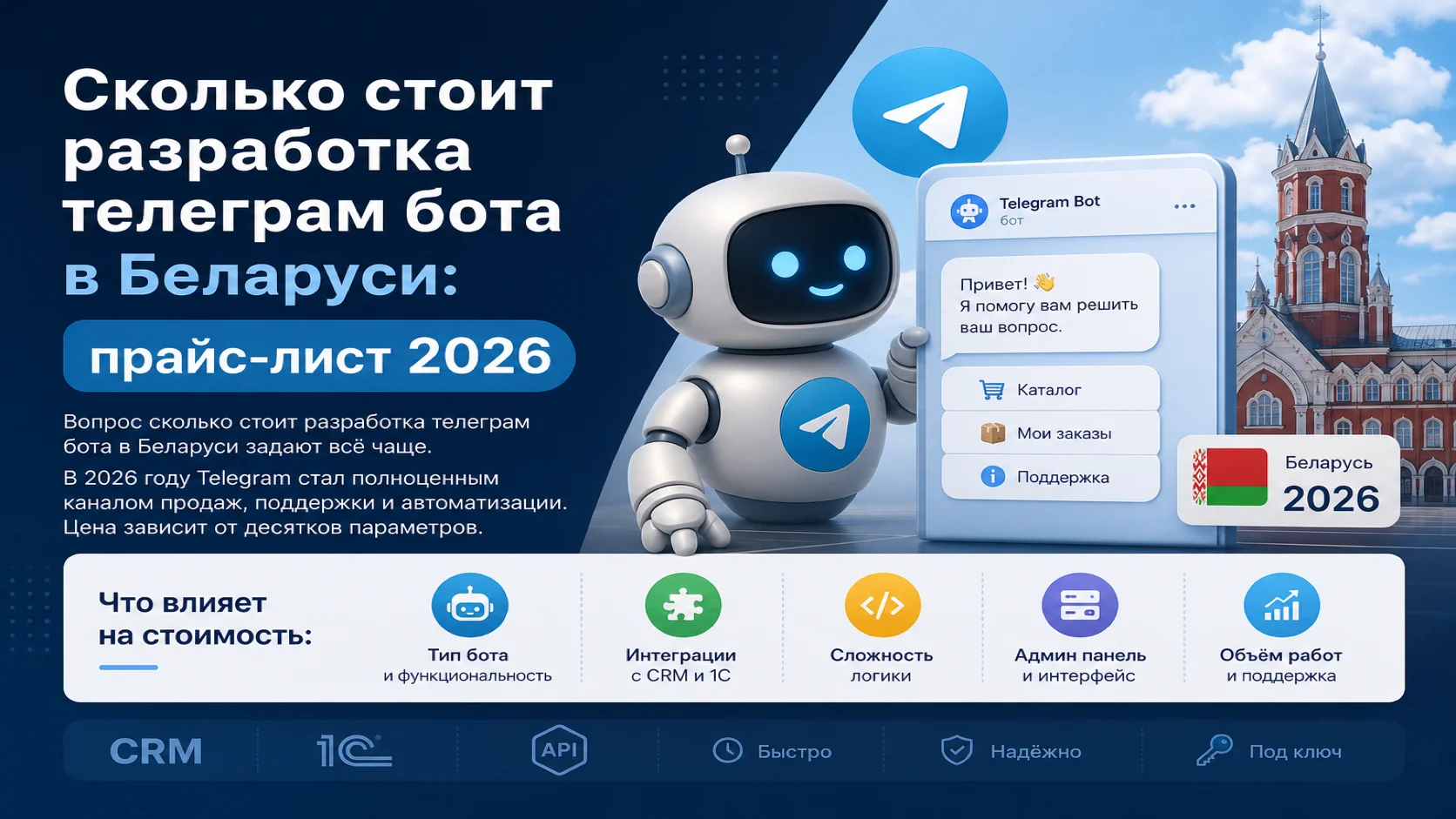 Сколько стоит разработка телеграм бота в Беларуси: прайс-лист 2026